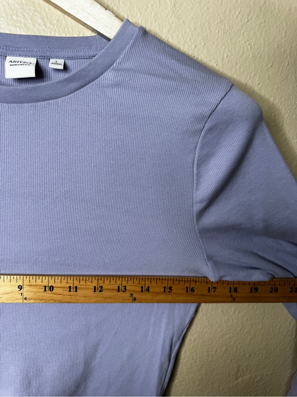 Aritzia Homestretch Top Women’s Large Purple Ribbed Long Sleeve Stretch Tee - Picture 6 of 7